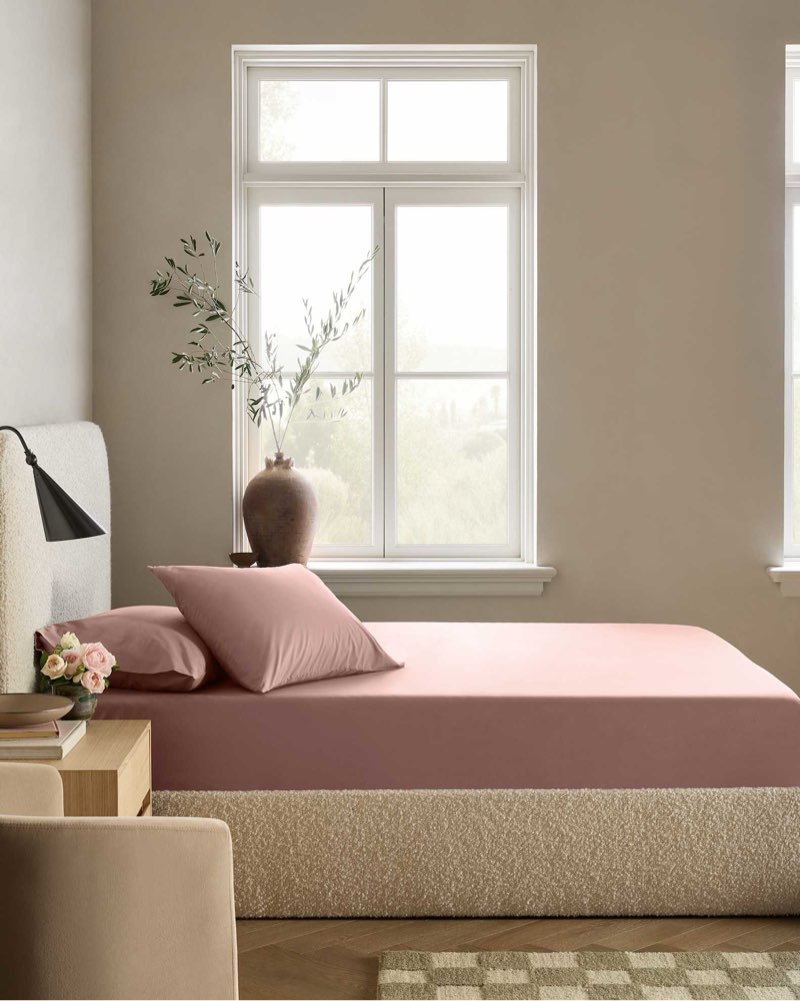 organic crisp percale fitted sheet set king, fig