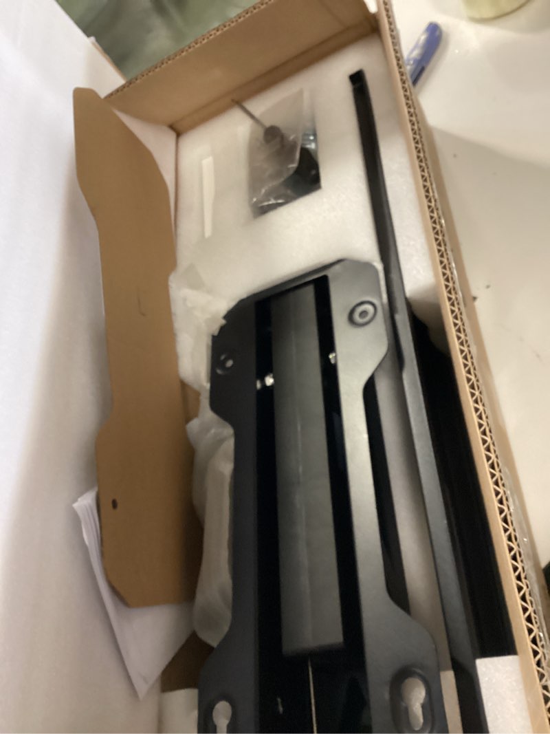 Condition photo showing New/Like New for Motorized Pull Down TV Mount Over Fireplace, Electric Height Adjust with Remote Control, Full Motion Wall Bracket for 32"-70" TVs up to 77 lbs, Swivel, Tilt & Leveling, Above Mantel Drop Down Mount Electric Black Wall Mount