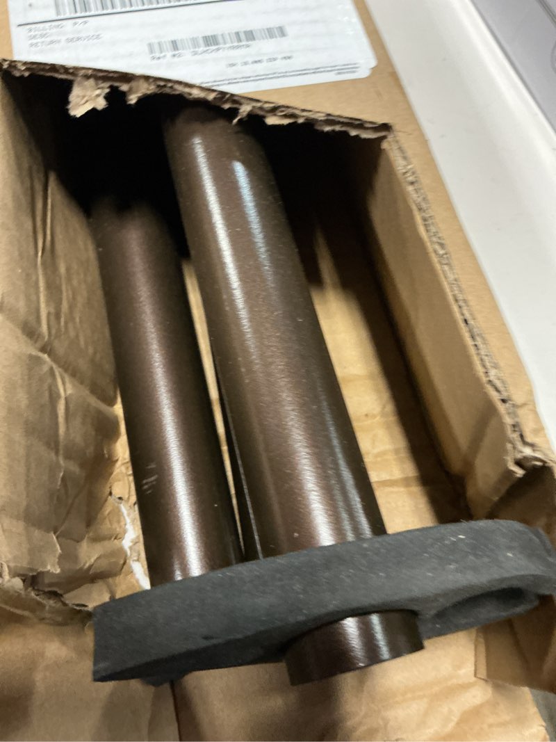 Condition photo showing Good Condition for heavy duty curtain rods,1 1/4" large diameter premium nonadjustable curtain rod,120in/10ft custom window treatment rods with durable aluminum brackets and end caps,dark bronze finish dark bronze 120in/10ft