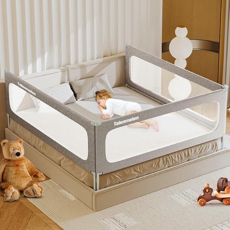 Bed Rail for Toddlers - U Shape Toddler Bed Rails | Sturdy Baby Bed Rail Guard with Child Lock | Height Adjustable Kids Bed Guard Rail Side Rail for Twin Full Queen King Size Bed (1 Side
