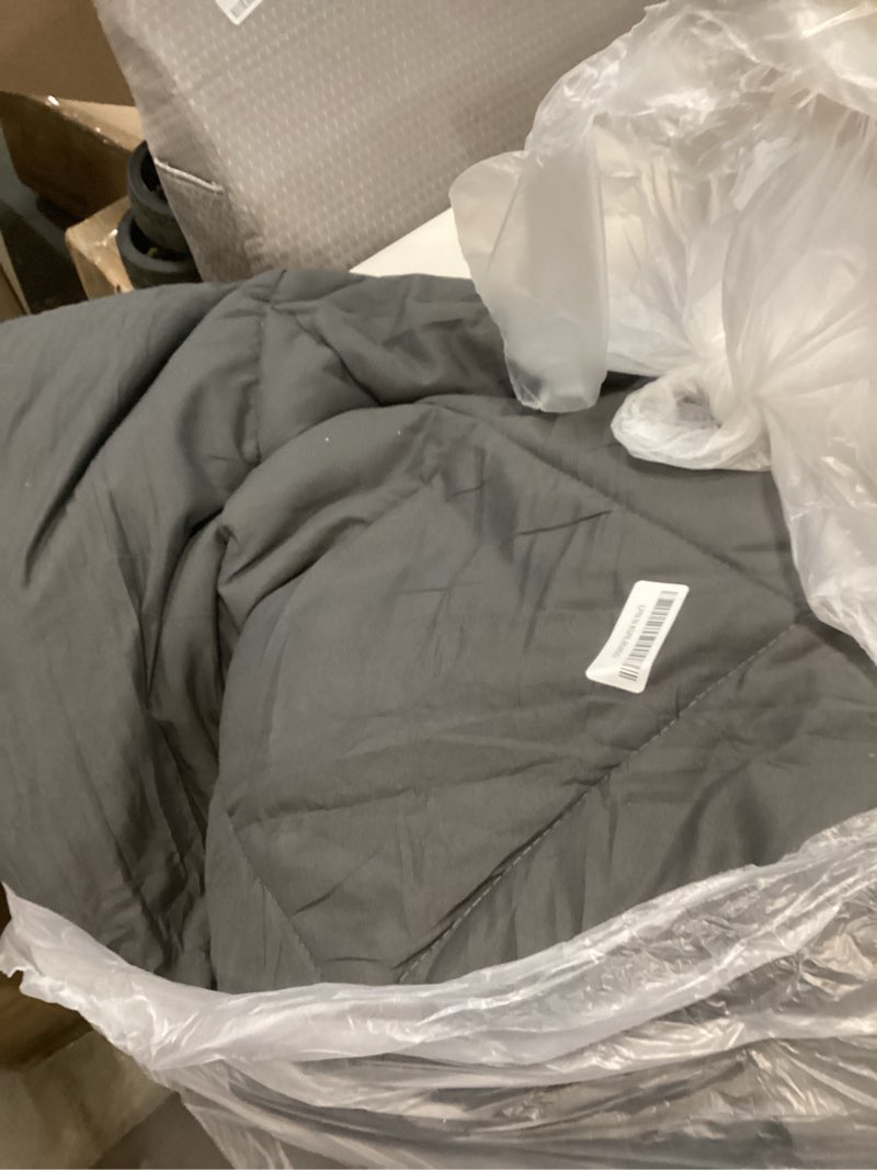 Condition photo showing As Is for CozyLux Queen Comforter Set Dark Grey - Bed in a Bag Queen Size 7 Pieces, Luxury Soft Bed Set for All Seasons, Bedding Set with Down Alternative Comforter, Sheets, Pillowcases & Shams Dark Grey Queen