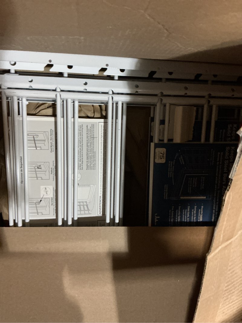 Condition photo showing Good Condition for Fixed Window Safety Guard 19”x 54” Adjustable Width Prevents Accidental Falls, Non-Egress, Tamper Resistant Screws Included, White, Single Pack 19x54 inches