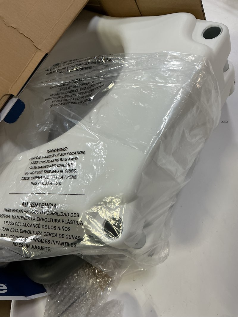Condition photo showing Good Condition for drive medical 2-in-1 raised toilet seat with removable padded arms - elevated bathroom safety support - secure locking attachment - easy height assistance - durable plastic construction standard