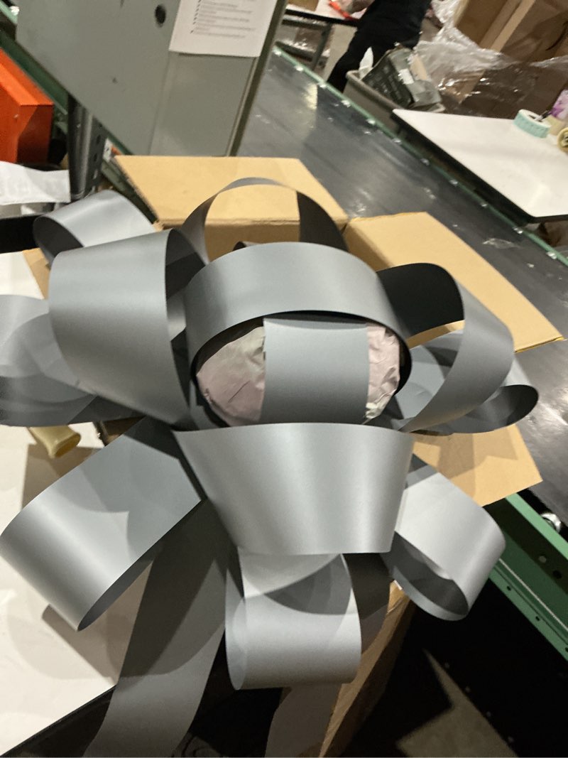 Condition photo showing Good Condition for carbowz large silver car bow, 30 inch giant bow, scratch-resistant magnet, weather-resistant vinyl