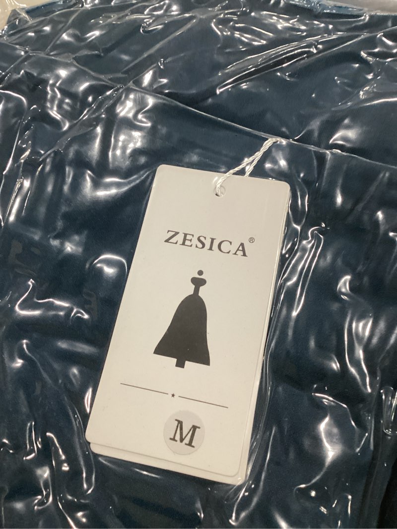 Condition photo showing Good Condition for ZESICA Women's One Shoulder Long Sleeve Cocktail Dress Sexy High Slit Ruched Bodycon Wedding Guest Maxi Dresses Teal Medium