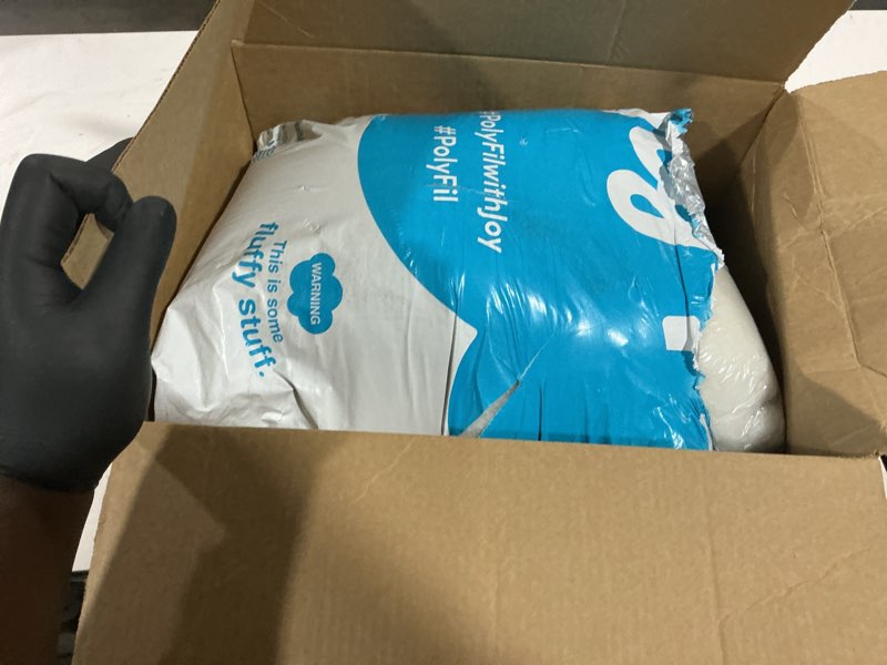 Condition photo showing As Is for poly-fil® premium polyester fiber fill by fairfield™  50 oz bag
