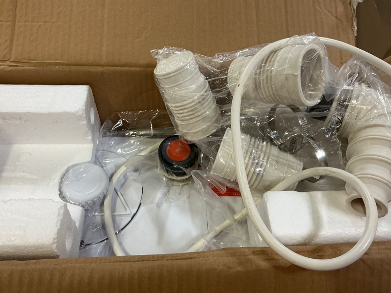 Condition photo showing As Is for vevor 350w utility sink pump, 6000 l/h flow, 23 ft/7 m head, macerator sewerage sump pump with 3 water inlets for basement, kitchen, sink, shower, bathtub, laundry waste water disposal upflush machine 350w sink sewage pump