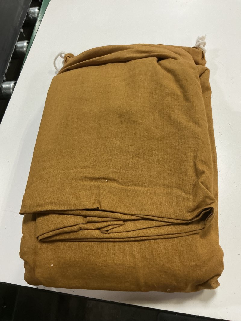 Condition photo showing Good Condition for quince european linen sheet set queen ((mustard yellow ))