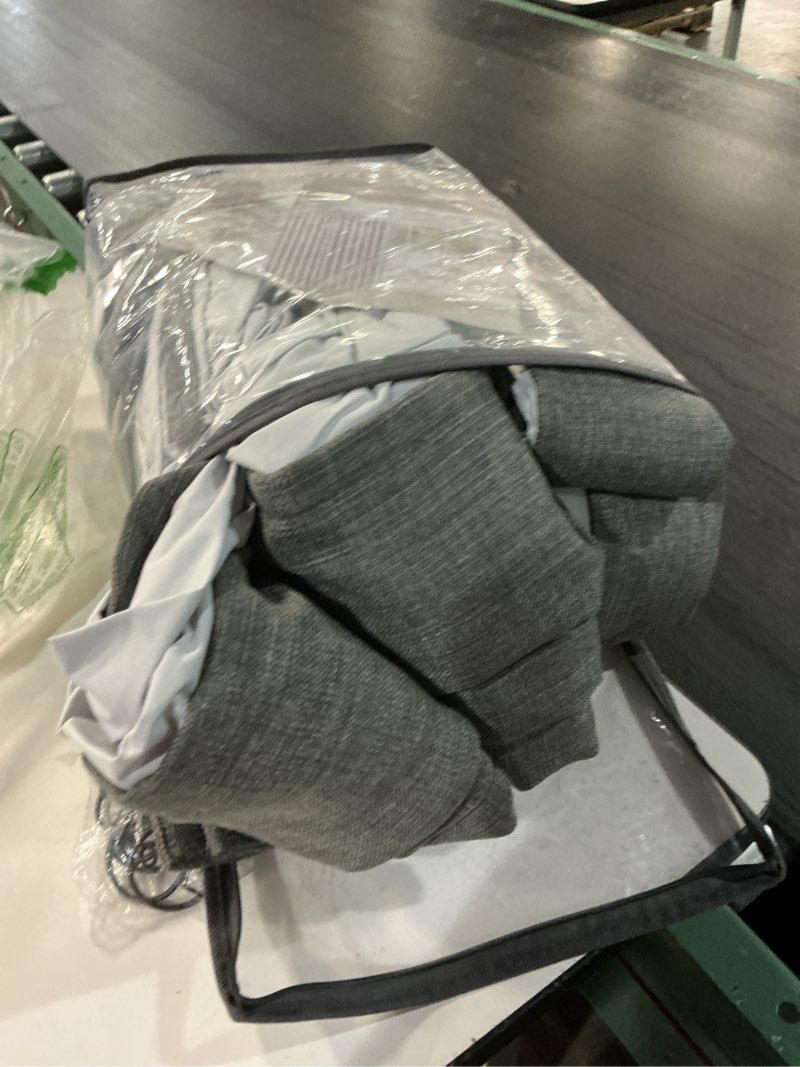 Condition photo showing Good Condition for dark grey pinch pleated blackout curtains 102 inches long for bedroom 100% black out thick linen dual layer pleated drapes farmhouse country charcoal gray 102 inch curtain for dining living room dark grey 40"w x 102"l (pack of 2)