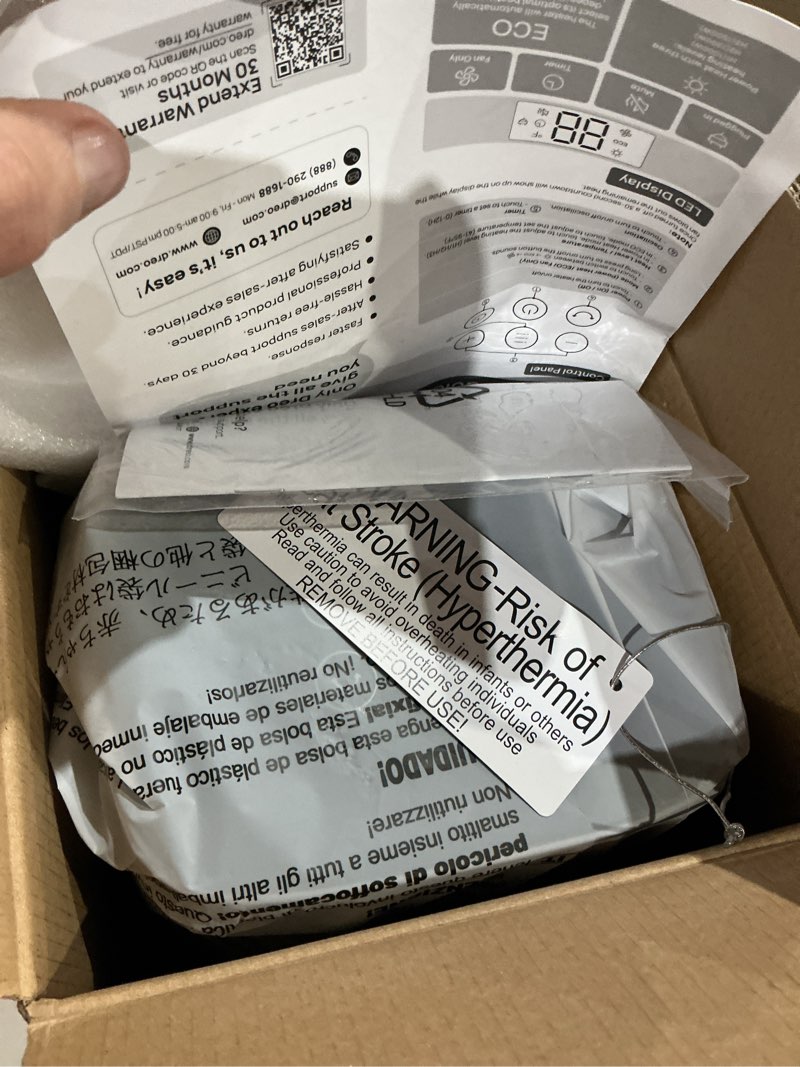 Condition photo showing Good Condition for DREO Space Heater, 1500W Portable Electric Heaters for Indoor Use, PTC Ceramic Heater for Office with Remote, Thermostat, 70°Oscillation, 12H Timer, 5 Modes, Safe Quiet Room Heater for Bedroom Silver