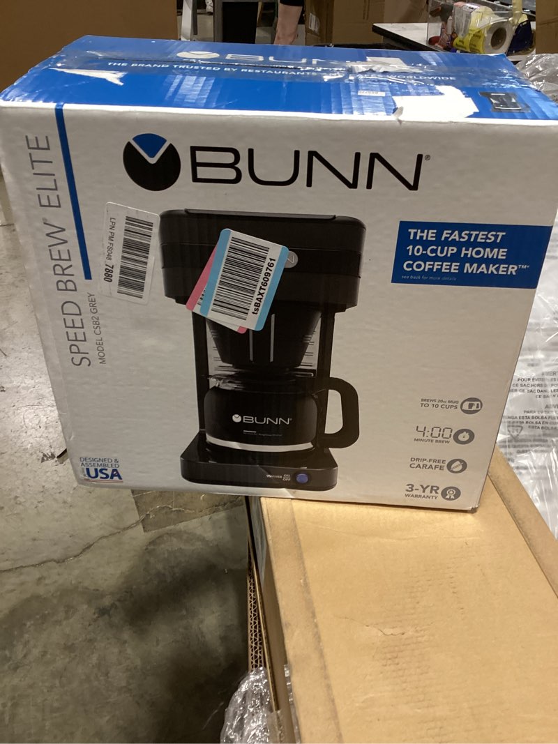 Condition photo showing As Is for bunn csb2g speed brew elite 10-cup coffee maker missing parts