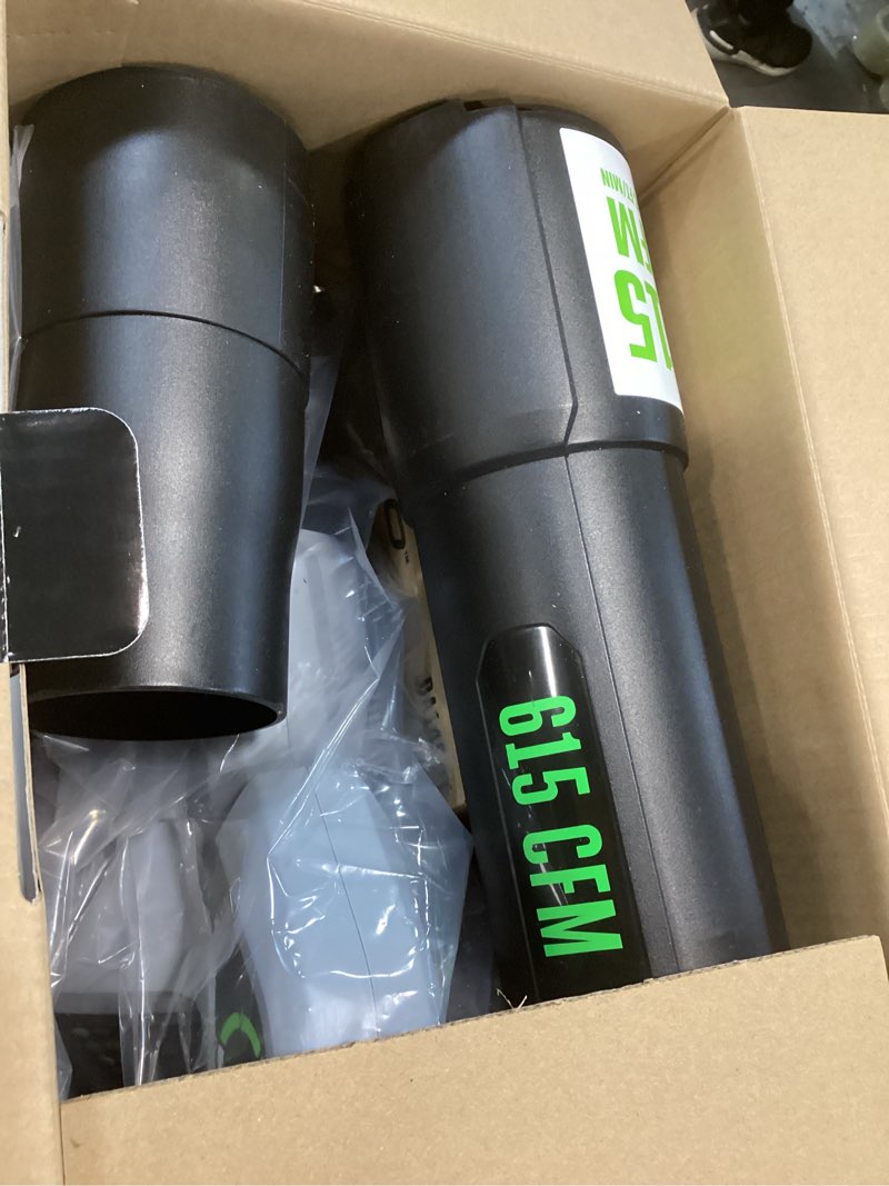 Condition photo showing New/Like New for EGO Power+ LB6151 615 CFM Variable-Speed 56-Volt Lithium-ion Cordless Leaf Blower with 2.5Ah Battery and Charger, black