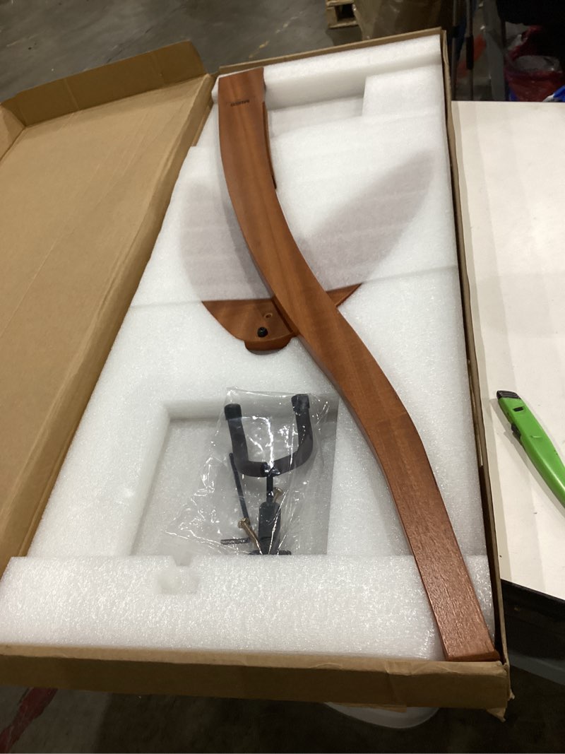 Condition photo showing New/Like New for muso guitar bass hanger stand, solid wood bow holder mermaid shaped for display and storage, 42 inches height anti-scratched and anti-bump, deorate studios, living room and stage (sapele, 1) sapele 1