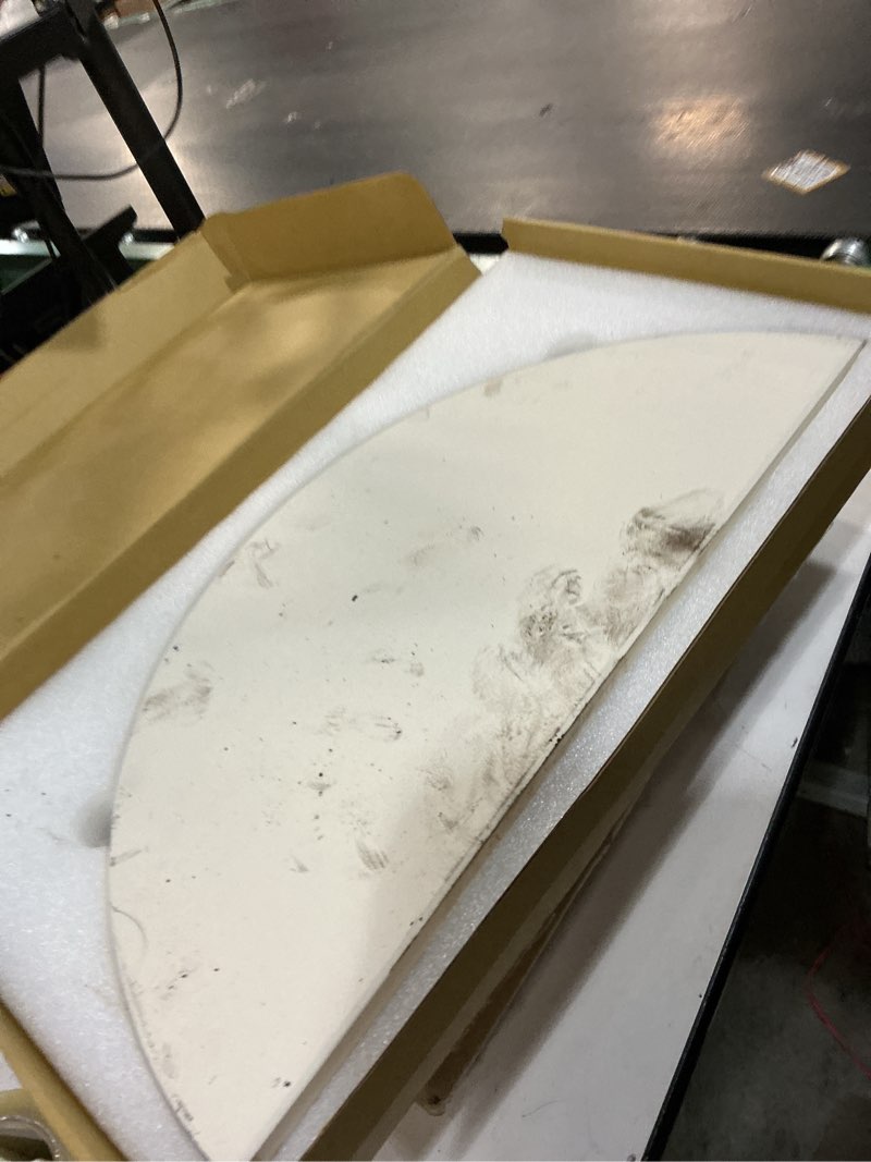 Condition photo showing Good Condition for half-moon ceramic heat deflector plates for kamado joe big joe i, ii, iii,big green egg bbq accessories 2-pack, white 20in
