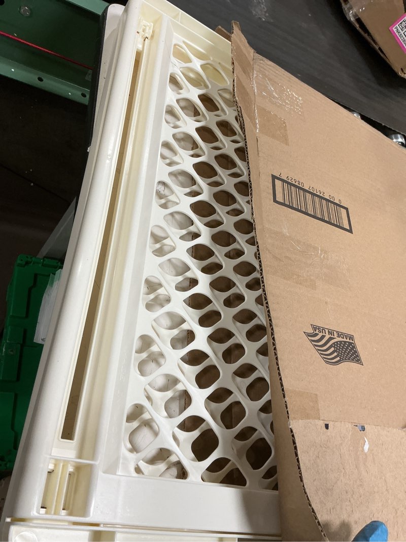 Condition photo showing As Is for toddleroo by north states - supergate ergo baby gate: plastic baby gate for stairs & doorways - adjustable indoor safety gate - made in usa - 26 to 42 inches wide - 26 inches tall - ivory