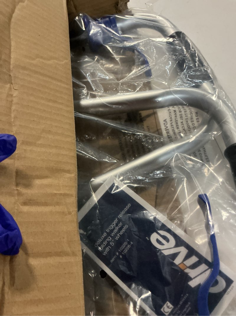 Condition photo showing Good Condition for Drive Medical 10226-1 Trigger Release Folding Walker, Brushed Steel