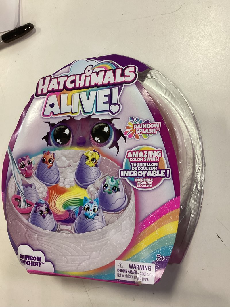 Condition photo showing New/Like New for Hatchimals Alive, Rainbow Hatchery with 6 Mini Figures in Color Reveal Eggs & Over 10 Accessories, Gifts & Stocking Stuffers for Girls & Boys Ages 3 & up