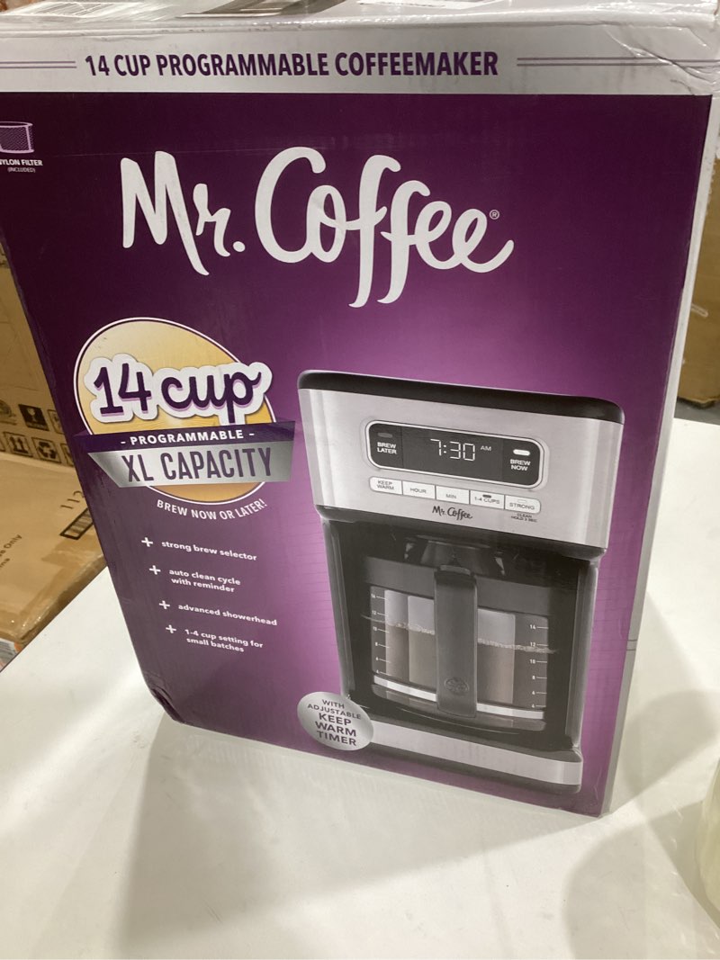 Condition photo showing As Is for Mr. Coffee 14 Cup Programmable Coffee Maker Stainless Steel