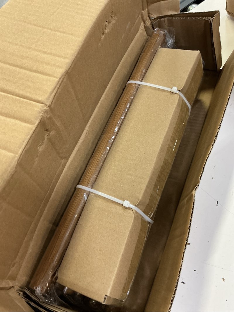Condition photo showing New/Like New for 2 pack boho wood curtain rods for windows 28 to 48 inch,1" adjustable heavy duty window curtain rod with imitation wood grain finials,rustic decorative drapery rods set 18-60'',natural wood 18'' - 60'' (2 pack) natural wood