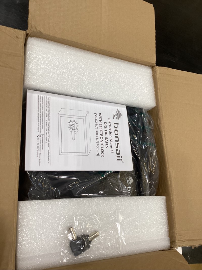 Condition photo showing New/Like New for Bonsaii Safe, 0.6 Cubic Safe Box with Electronic Keypad, Removable Shelf, for Valuables Jewelry and Documents in Home, Hotel, or Business, 9.84" x 13.78" x 9.84" Inches, SF002 0.60 cu.ft. (Standard)