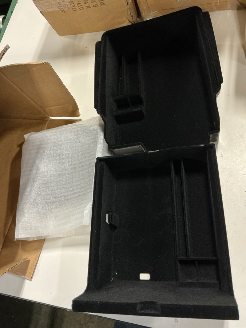Condition photo showing Good Condition for 3pc center console organizer tray for 2021-2022 2023 tesla model 3 and 2021-2024 model y flocked armrest drawer storage box interior accessories 3pc for model 3 (2021-2023) & model y (2021-2024)