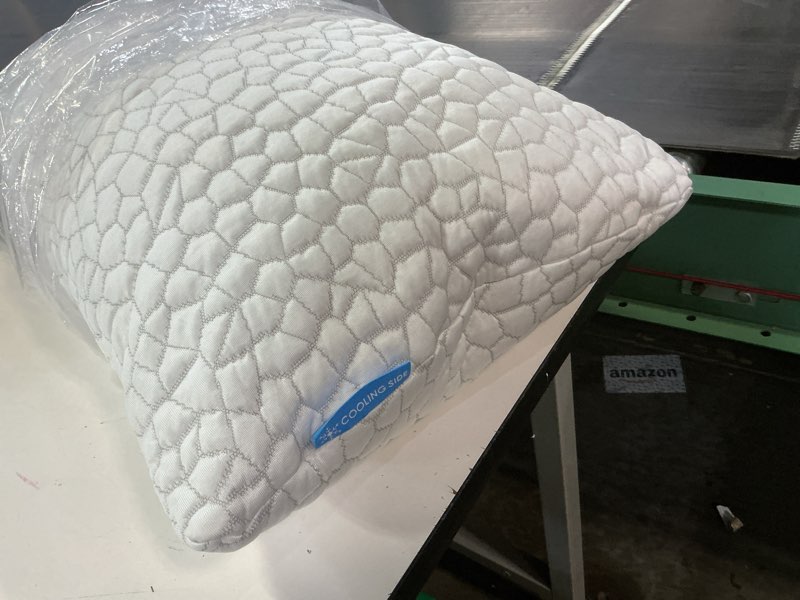 Condition photo showing As Is for (similar to stock photo) cooling adjustable pillow for hot sleeper, custom loft support with breathable shredded memory foam certipur-us certified standard size bed pillow for side, back, stomach sleeper gift for better sleep white-cooling basic standard(1 pack)-20'*26'