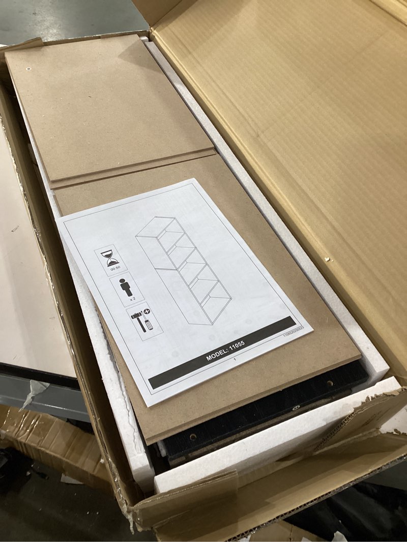 Condition photo showing New/Like New for Furinno LUDER Book Shelf, 5-Tier Bookshelf, Bookcase, 9.4" x 15.8" x 52", for Living Room, Bedroom, Home Office, Blackwood Blackwood 5-Tier