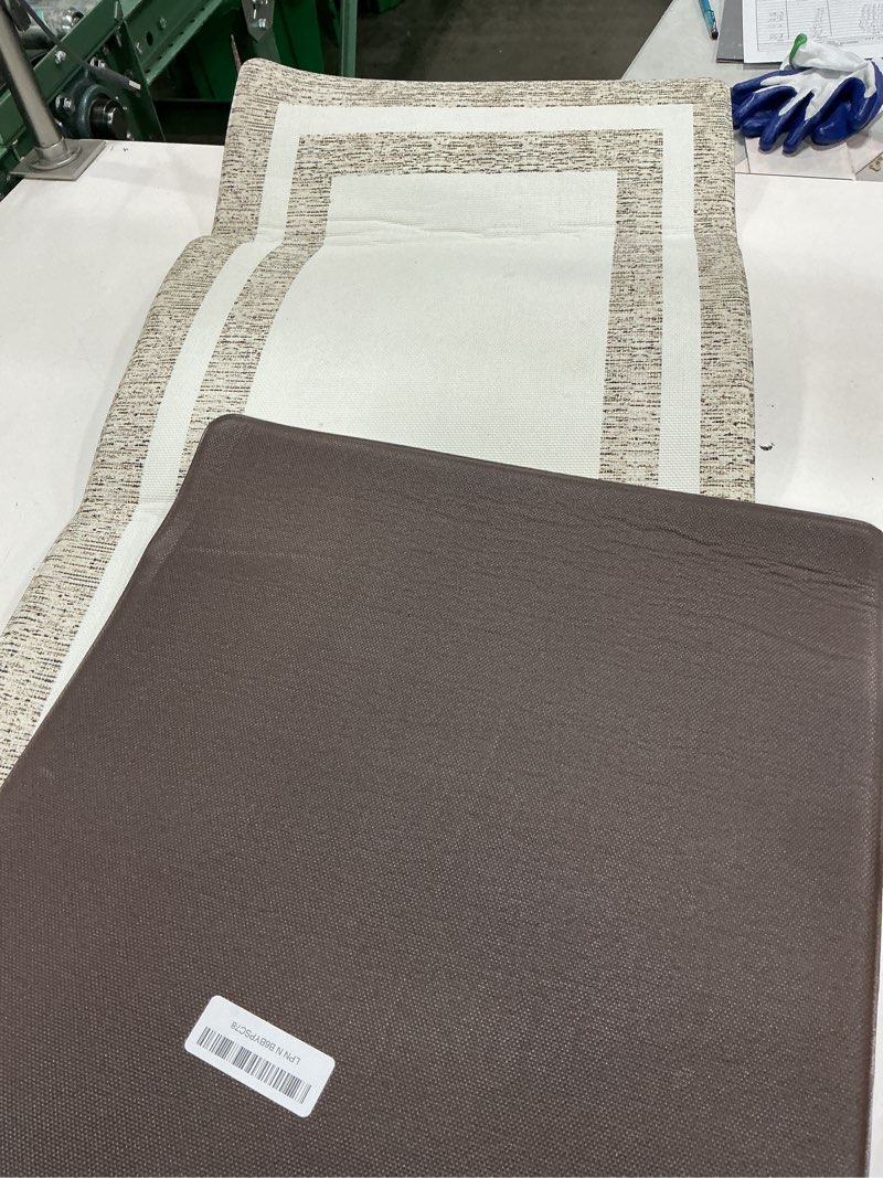 Condition photo showing Good Condition for kitchen mats cushioned anti fatigue kitchen mats for floor waterproof non-skid ergonomic comfort memory foam rugs kitchen runner rug for kitchen, home, office, sink, stove 17.3"x59" white 17.3" x 59" white