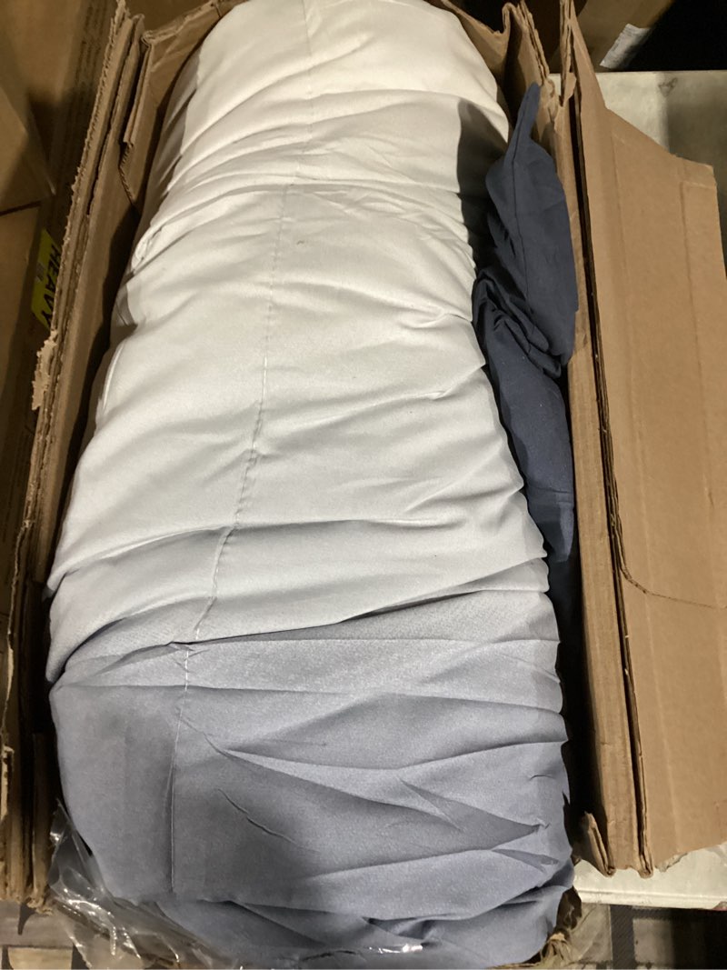 Condition photo showing As Is for Modern Threads Down Alternative Reversible Comforter Deep Blue/Silver Twin Twin 08 Deep Blue/Silver