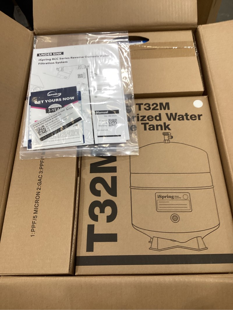 Condition photo showing New/Like New for iSpring RCC7AK, NSF Certified, 75 GPD, Alkaline 6-Stage Reverse Osmosis System, pH+ Remineralization RO Water Filter System Under Sink, Patented Top-Mounted Faucet Design for Easy Installation 6-Stage, Alkaline Brushed Nickel