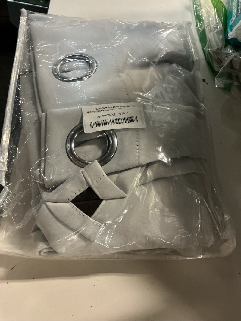 Condition photo showing Good Condition for simplehome white 100% blackout curtains room darkening living room 84 inch | curtains for bedroom,thermal insulated grommet window drapes,curtains for living room with black back,42 x 84 inch,2 panels 42"w x 84"l (pack of 2) white