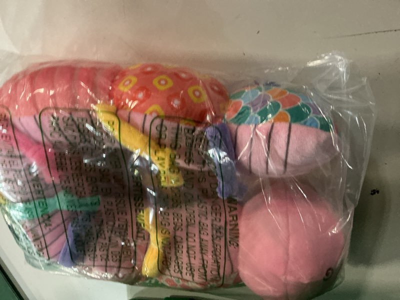 Condition photo showing Good Condition for baby infant musical toy soft stuffed animal toy with multi textures,rattle,crinkle,newborn baby toy for 0 3 6 9 12 months girls boy gift,caterpillar?pink