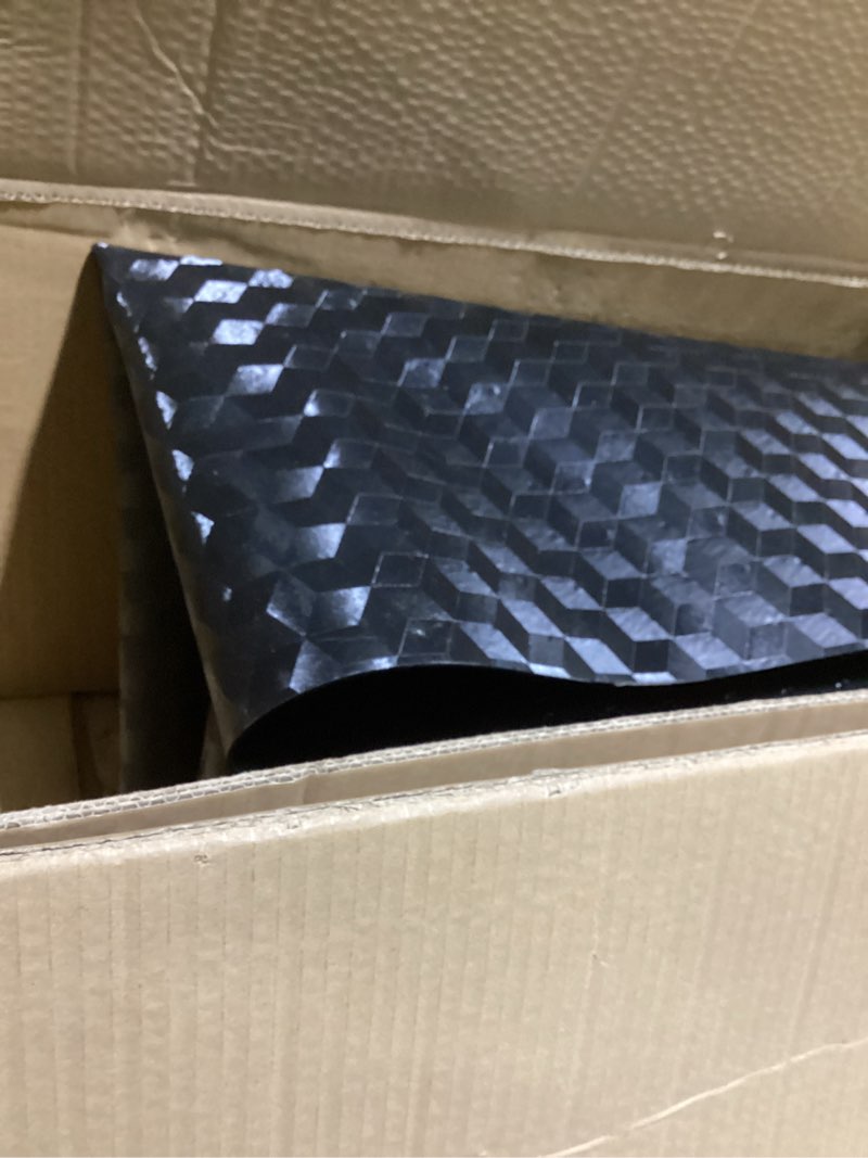 Condition photo showing Good Condition for office chair mat for low pile carpet with lip, 48" x 60" clear plastic heavy duty floor protector, smooth glide desk chair mat for rolling chairs, computer chair mat for home office, gaming-black 48"x 60"