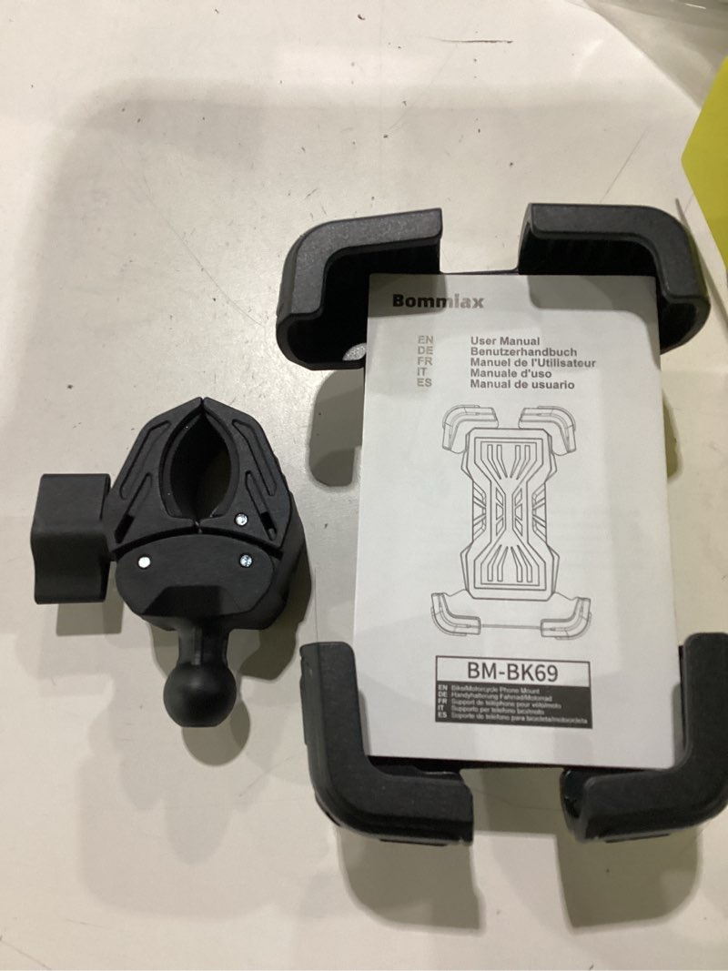 Condition photo showing Good Condition for bovemanx motorcycle phone mount holder, [150mph wind anti-shake][7.2inch big phone friendly] bike phone holder, motorcycle handlebar cell phone clamp, compatible with iphone 16 pro max, black