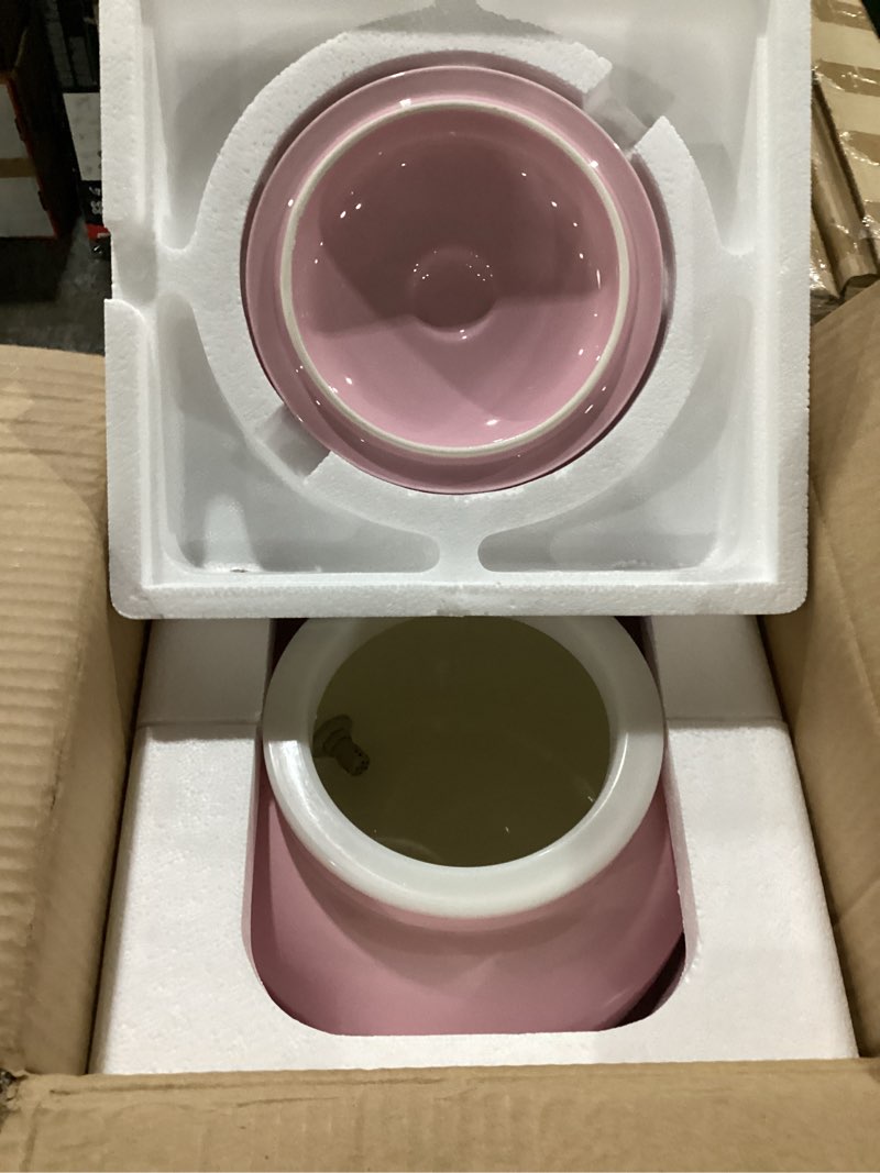 Condition photo showing Good Condition for geo sports porcelain ceramic crock water dispenser, stainless steel faucet, valve and lid included. fits 3 to 5 gallon jugs. (solid pink)