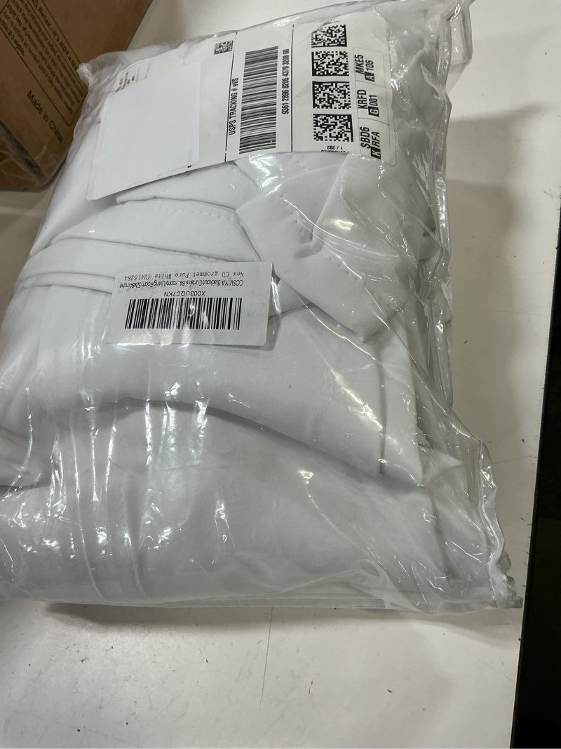 Condition photo showing Good Condition for cosviya blackout curtains 84 inch length 2 panels set pure white room darkening window treatments insulated thermal curtain drapes for bedroom/living room,52x84 inches