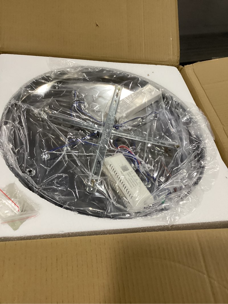 Condition photo showing Good Condition for clairdai dimmable crystal chandeliers modern chandeliers led flush mount crystal ceiling light with remote control chandelier with 5 tier crystal drops for hallway bedroom dining room living room