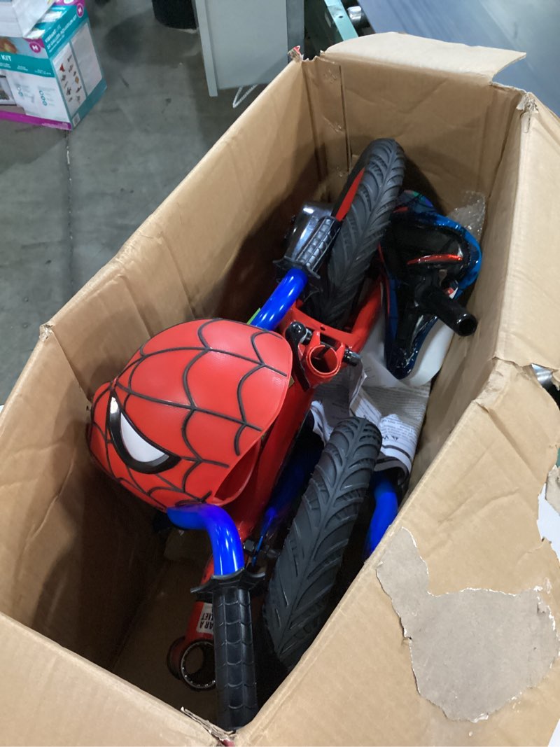 Condition photo showing Good Condition for 12" marvel spider-man bike with training wheels, for boys', red by huffy