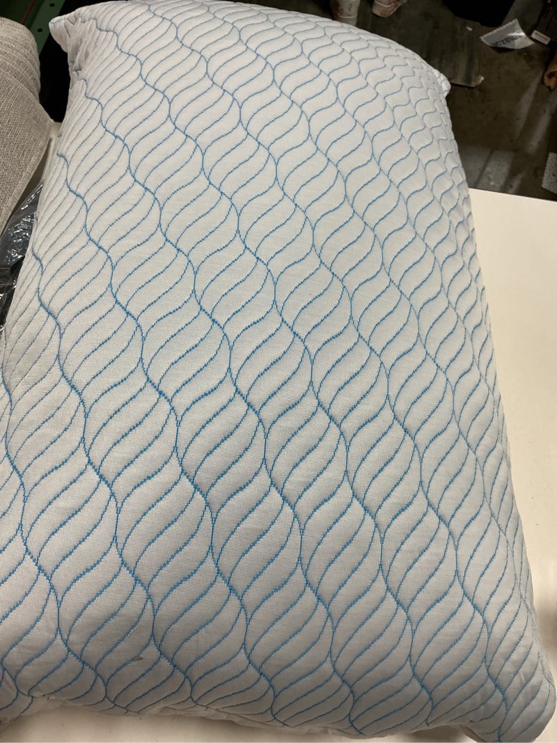Condition photo showing As Is for qutool cooling pillow for sleeping, certipur-us shredded memory foam standard pillow set of 1, cool pillow for hot sleepers adjustable firm pillow for side,back,stomach sleepers soft yet support,white white-cooling basic standard(pack of 1)