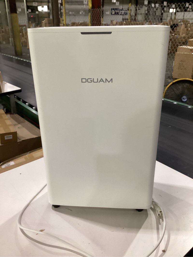 Condition photo showing As Is for 4500 sq. ft dehumidifier, max 80 pint/day dehumidifier for basement & home, compressor dehumidifier with drain hose, smart humidity control, energy efficient & quiet for bedroom, large rooms white