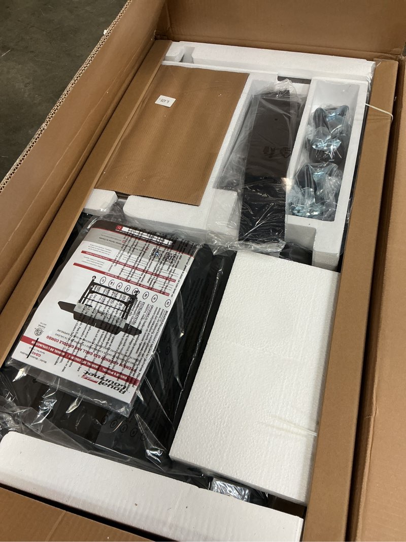 Condition photo showing New/Like New for royal gourmet gd401 portable propane gas grill and griddle combo with side table | 4-burner, folding legs,versatile, outdoor | black 66 inch grill griddle