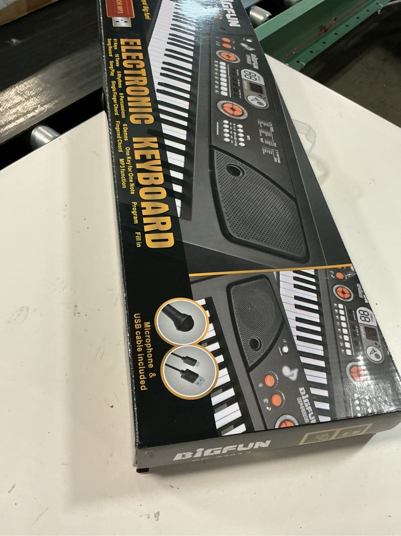 Condition photo showing New/Like New for 61 key upgrade piano keyboard for kids beginners electronic keyboards pianos with lcd screen microphone musical instrument toys for 3 4 5 6 7 8 year old boys girls gifts