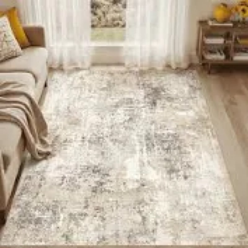 RELEANY Washable Area Rugs 6'x9' Non-Slip Modern Abstract Soft for Living Room Entryway Bedroom Nurs