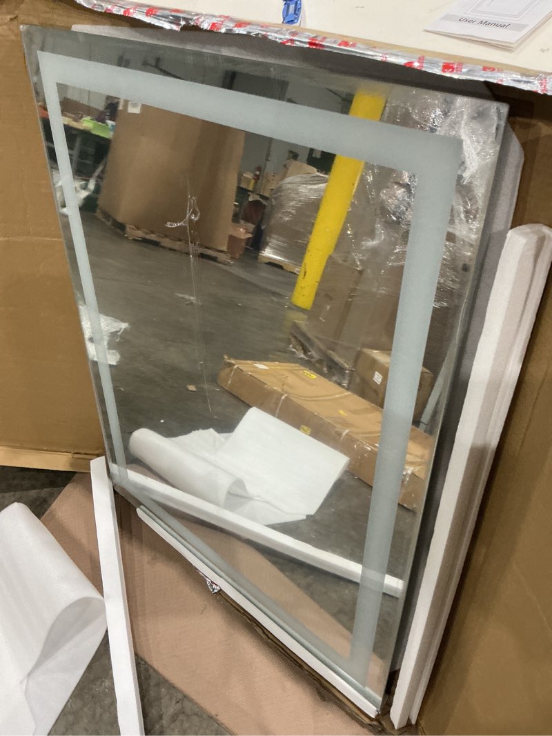 Condition photo showing Good Condition for 32*40 led bathroom mirror with lights, anti-fog, dimmable, backlit + front lit smart mirror, lighted bathroom vanity mirror for wall, shatter-proof tempered glass(horizontal/vertical) | front & backlit, memory function, hd tempered glass vanity mirror, anti-rust, etl certified, horizontal or vertical hanging