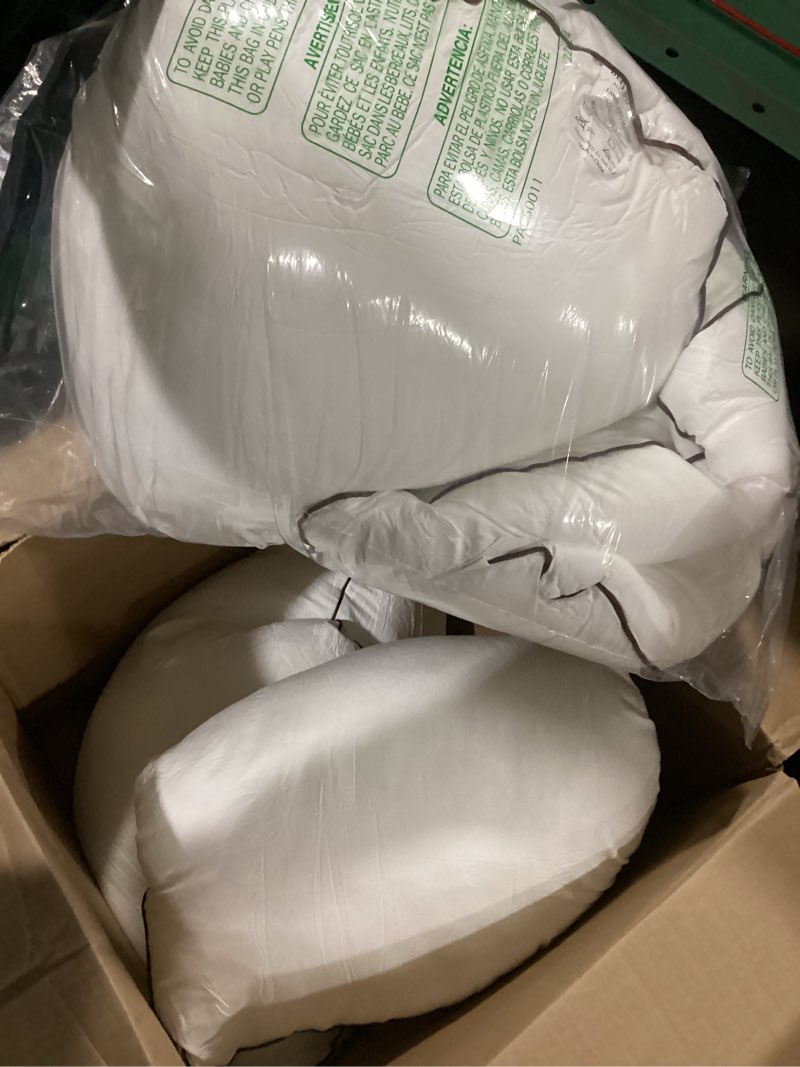 Condition photo showing As Is for Feather Down Pillows Queen Size Set of 4, Luxury Hotel Collection Bed Pillow 4 Pack, Airyfil™ Powered Fillings & Feathers Pillow?Fluffy Plush for Side Sleepers,Firm, 20x30 in. Firm(4 Pack) Queen