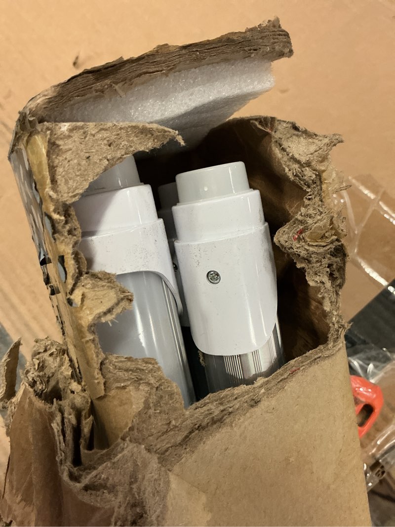 Condition photo showing As Is for jesled t8/t10/t12 8ft led tube light bulbs, 50w 6000lm, 5000k daylight white, 8 foot single pin fa8 led fluorescent replacement for shops garage light fixtures, etl listed, remove ballast (4-pack)