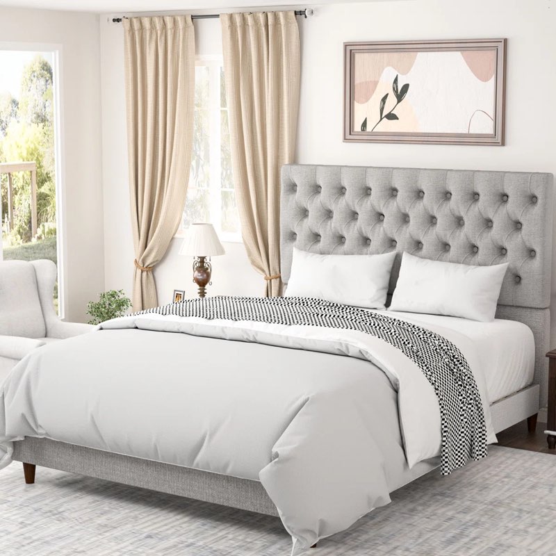 ( incomplete)Delcy Upholstered Tufted Bed