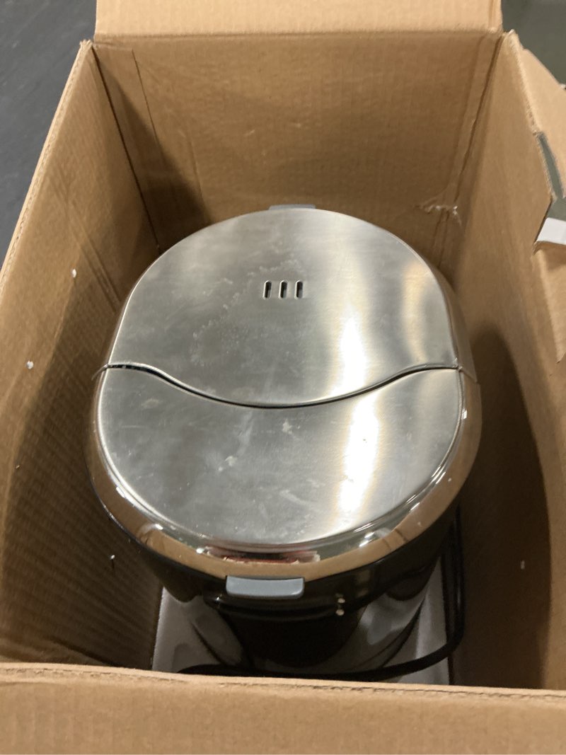 Condition photo showing As Is for Kenmore Elite Programmable 12-cup Coffee Maker, Stainless Steel, Aroma Control with Regular or Bold Brew, Removable Water Tank, Digital Display, Timer, Reusable Cone Filter, Charcoal Water Filter