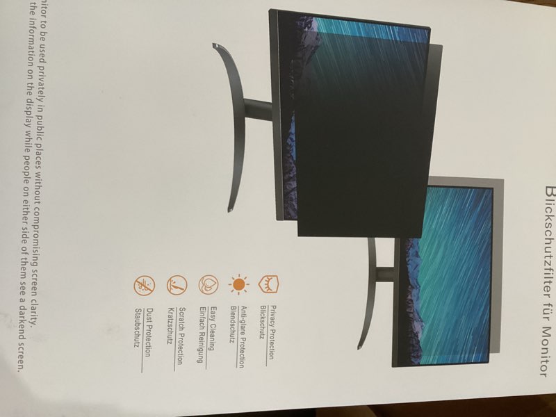 Condition photo showing As Is for pys 2-pack 24 inch blue light screen protector for monitor – 16:9 removable anti-blue light filter, eye strain relief, uv protection film for computer monitors 24-inch 16:9 blue