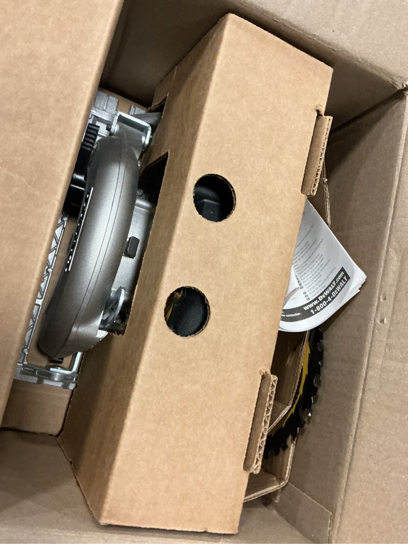 Condition photo showing Good Condition for DEWALT 20V MAX Circular Saw, Cordless Sidewinder Style Portable, 6-1/2-Inch Blade, 5150 RPM, 0-50 Degree Bevel Capability, Battery Not Included (DCS391B) Yellow 6-1/2 inches